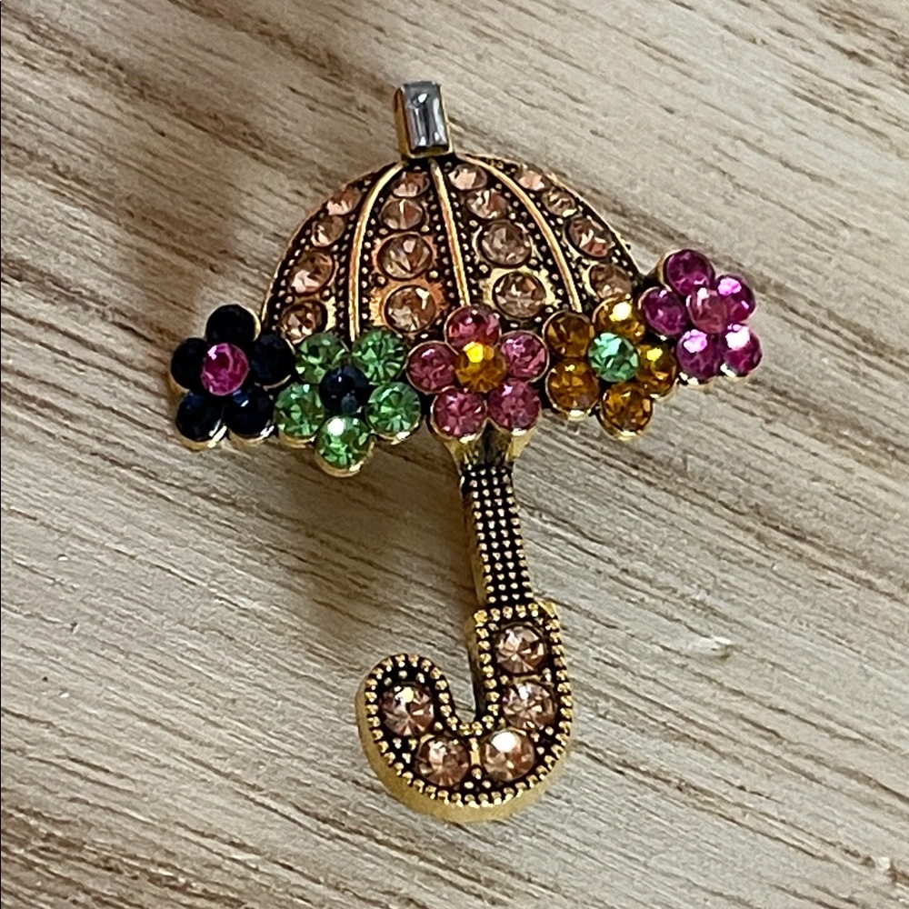 Umbrella Rhinestone Brooch-NEW - Picture 5 of 5